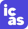 The Institute of Chartered Accountants of Scotland (ICAS) logo: White lowercase letters "icas" on a vibrant blue background, arranged in two lines.